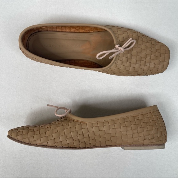 Freda Salvador Jada Square Toe Ballet Flats Woven Latte Size 9.5 - Picture 2 of 13